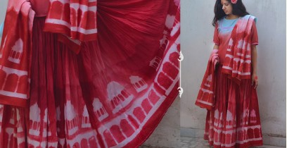 मलयज ☔ Clamp-Dyed Lehanga Choli And Skirt { Set Of 3 } महल ☔ 18